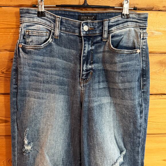Judy Blue Distressed Dad Jeans Size 5/27 - Picture 3 of 6